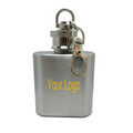 Mini 1oz Stainless Steel Flask With Keychain